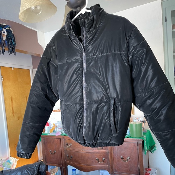 zyia Chamonix Obsidian Velvet Puffy Coat gently worn Medium - Picture 1 of 2